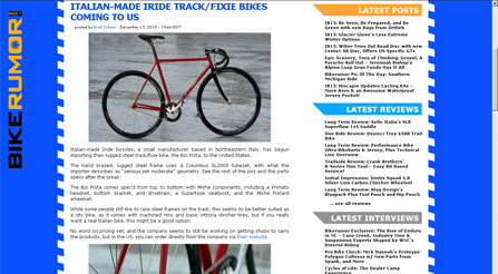 Bike Rumor features article about Iride bicycles Magazine photo about IRIDE high performance and components