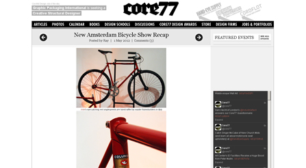 Core 77 features Iride bicycles NYC Insider features article about Iride bicycles Magazine photo about IRIDE high performance and components