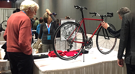 A view of IRIDE italian booth at NAHBS North American Handmade Bicycle Show urban bikes