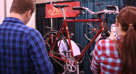 photo of Iride, Fine Italian Bicycle display at North American Handmade Bicycle Show 2014, Charlotte, North Carolina NAHBS