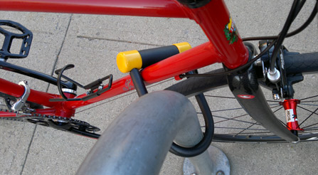 Secured  urban bicycle  locked