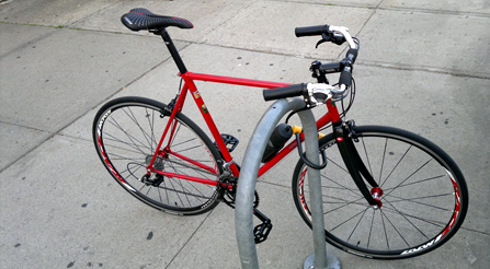 Very secure well locked luxury bicycle