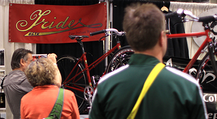 photo of show, where Iride, Fine Italian Bicycle display at North American Handmade Bicycle Show