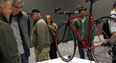 photo of best bike contest winner Iride, Fine Italian Bicycle display at North American Handmade Bicycle Show 