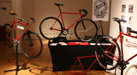 study-of--velocipede-at-Details of the Iride bicycles booth at the Luxury Review.-party-show-iride-bicycles-booth-side-view