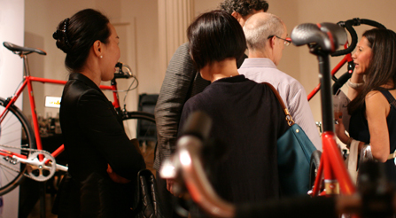 A photo showing that Italian bicycles cause envy at the Manhattan luxury event.