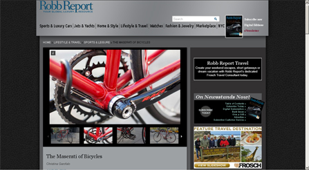 Robb Report Magazine photo about IRIDE high performance and components